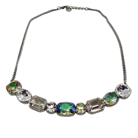 Grace Lola Swarovski Crystal Necklace Collar AB Statement Designer Tennis Choker - Picture 1 of 10